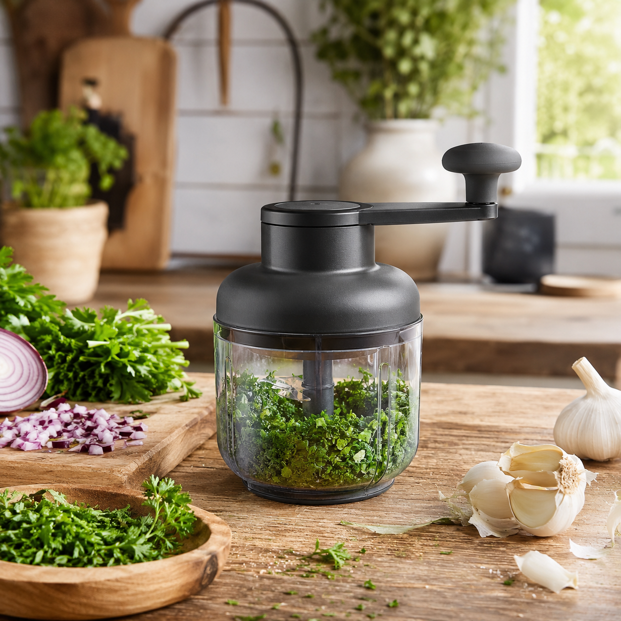 Meravinoe™ Turnleaf Manual Herb Chopper
